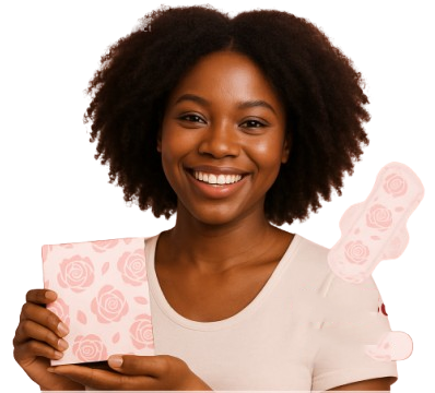 Girl holding pads